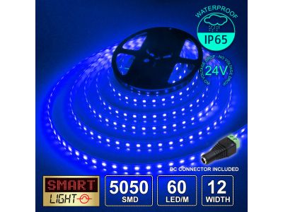 24V/10m SMD 5050 IP67 Waterproof Strip 600 LED - BLUE