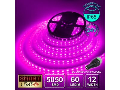 24V/10m SMD 5050 IP67 Waterproof Strip 600 LED - PINK