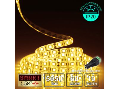 60 LED/M 12V SMD 5050 YELLOW LED Strip IP20 (White PCB)