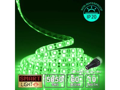 60 LED/M 12V SMD 5050 GREEN LED Strip IP20 (White PCB)
