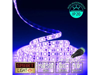 60 LED/M 12V SMD 5050 UV PURPLE LED Strip IP20 (White PCB)