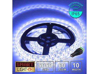 60 LED/M 12V SMD 5050 BLUE LED Strip IP65 (White PCB)