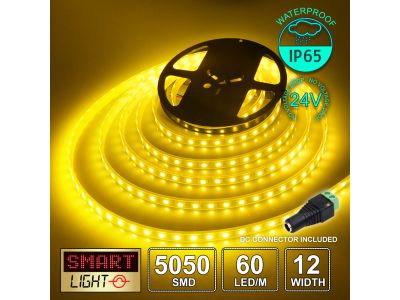 24V/20m SMD 5050 IP67 Waterproof Strip 1200 LED - YELLOW