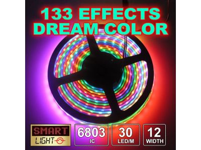 5M Addressable RGB 5050 Magic Dream Color 6803 IC Chip RGB LED Strip 133 Effects