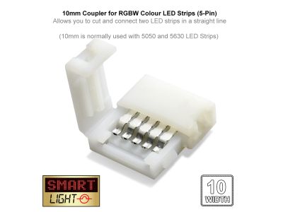5-Pin / 10mm RGBW LED Strip Straight Connector