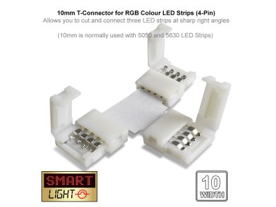 4-Pin / 10mm RGB LED Strip T Connector