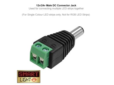 DC Male Jack for LED Lights