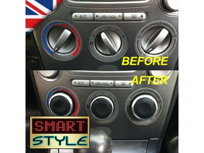 BLACK Aluminium Air-Con Knob Set for Mazda 6