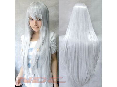 W367 -- 80cm Straight Wig - LIGHT GREY