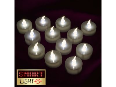 WHITE Flameless Flickering/Steady LED Tea Lights