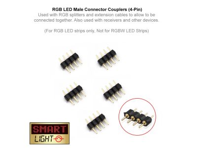 Pack of 5 RGB 4-Pin Male Couplers