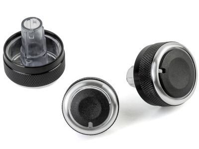 BLACK Aluminium Air-Con Knob Set for VW Golf 5 etc