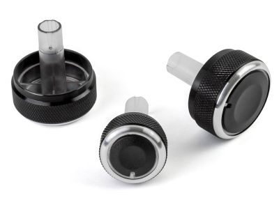 BLACK Aluminium Air-Con Knob Set for Golf MK4 etc - BLACK