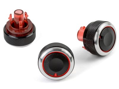 BLACK Aluminium Air-Con Knob Set for PEUGEOT 307