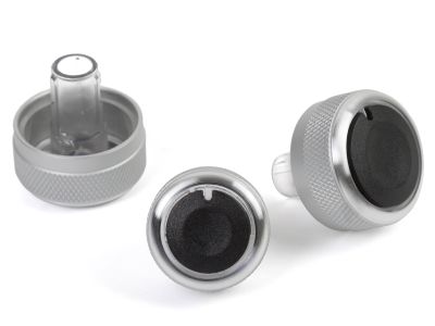 SILVER Aluminium Air-Con Knob Set for VW Golf 5 etc - SILVER