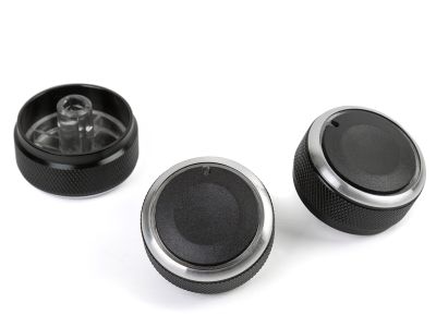 BLACK Aluminium Air-Con Knob Set for Mazda 3 MK1 2003-2009