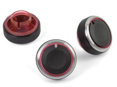 BLACK Aluminium Air-Con Knob Set for Nissan Qashqai/+2 BLACK