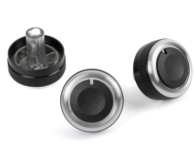 BLACK Aluminium Air-Con Knob Set for Mazda 3  MK2 2009-2013