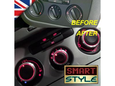 BLACK Aluminium Air-Con Knob Set for VW Golf 5 etc