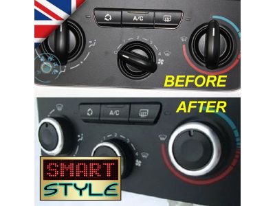 BLACK Aluminium Air-Con Knob Set for PEUGEOT 307