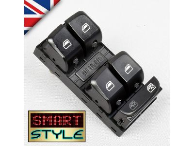 SmartStyle Black Window Switch for Audi (Replace: 8K0 959 851D)