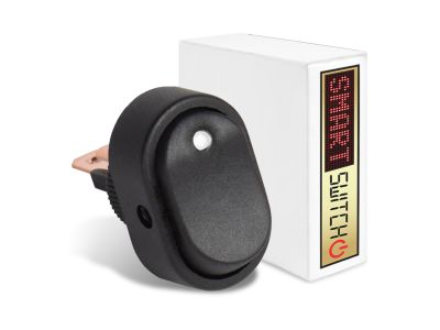 10 x SmartSwitch SPST 20mm 12V/16A Illuminated Round Rocker Switch - WHITE LED