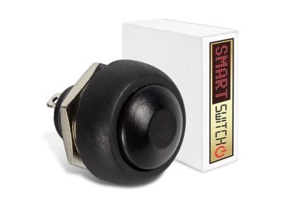 1 x SmartSwitch SPST 12mm Round Momentary Plastic Button - BLACK