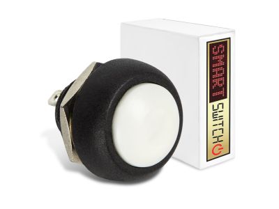 1 x SmartSwitch SPST 12mm Round Momentary Plastic Button - WHITE