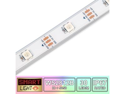 30 LED/M WS2812B RGB Addressable LED Strip IP67 (White PCB)
