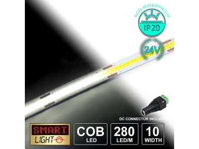 24V Cool White Economy COB LED Strip (280 LED/m)