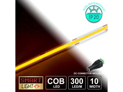 12V Yellow Economy COB LED Strip (300 LED/m)