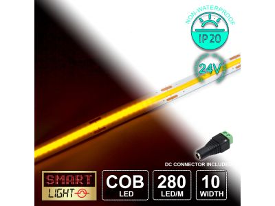 24V Yellow Economy COB LED Strip (280 LED/m)