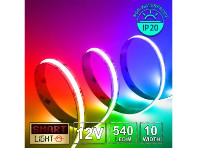 12V Premium RGB COB LED Strip (540 LED / 9.8w / 11-1600mcd per meter)