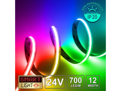 24V Premium RGBCTA (3-6000k) COB LED Strip (700 LED / 19.8w / 2-2500mcd per meter)