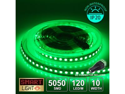 12V/5M SMD 5050 IP20 Non-Waterproof LED Strip 600 LED (120LED/M) - GREEN
