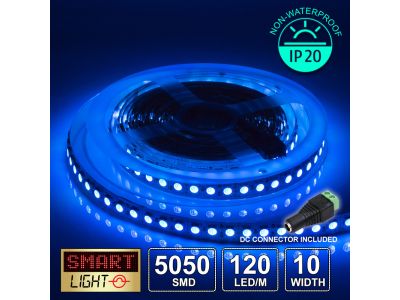 12V/5M SMD 5050 IP20 Non-Waterproof LED Strip 600 LED (120LED/M) - BLUE