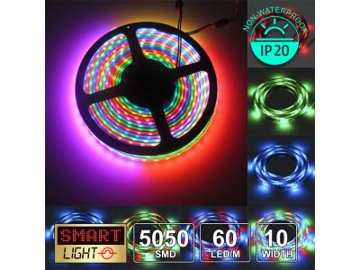 12V/5M SMD 5050 IP20 Non-Waterproof Strip 300 LED - RGB Strip Only