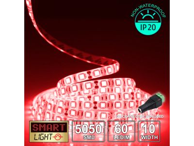 60 LED/M 12V SMD 5050 RED LED Strip IP20 (White PCB)