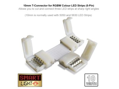 5-Pin / 10mm RGBW LED Strip T Connector