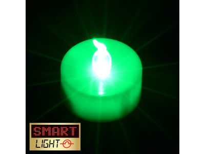 GREEN Flameless Flickering LED Tealights