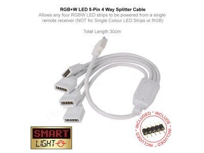 4 Way Splitter Cable for RGB+W LED Strips
